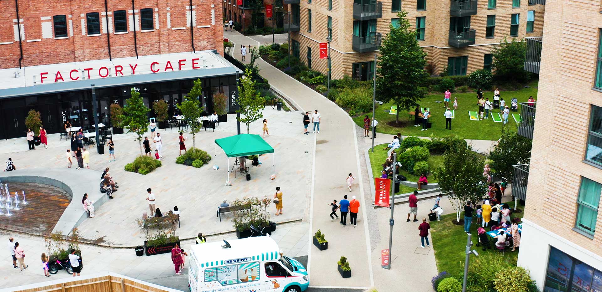 Horlicks Quarter - community event high angle photo