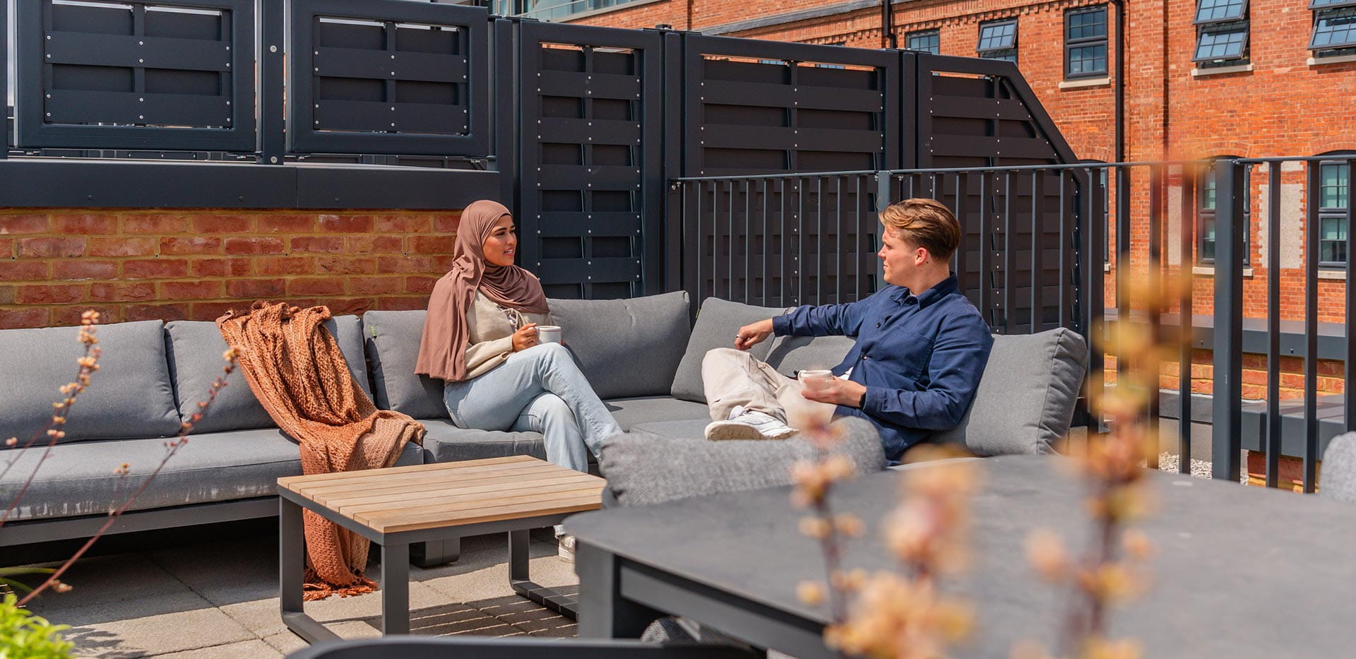 Horlicks Quarter residents enjoying the rooftop seating area
