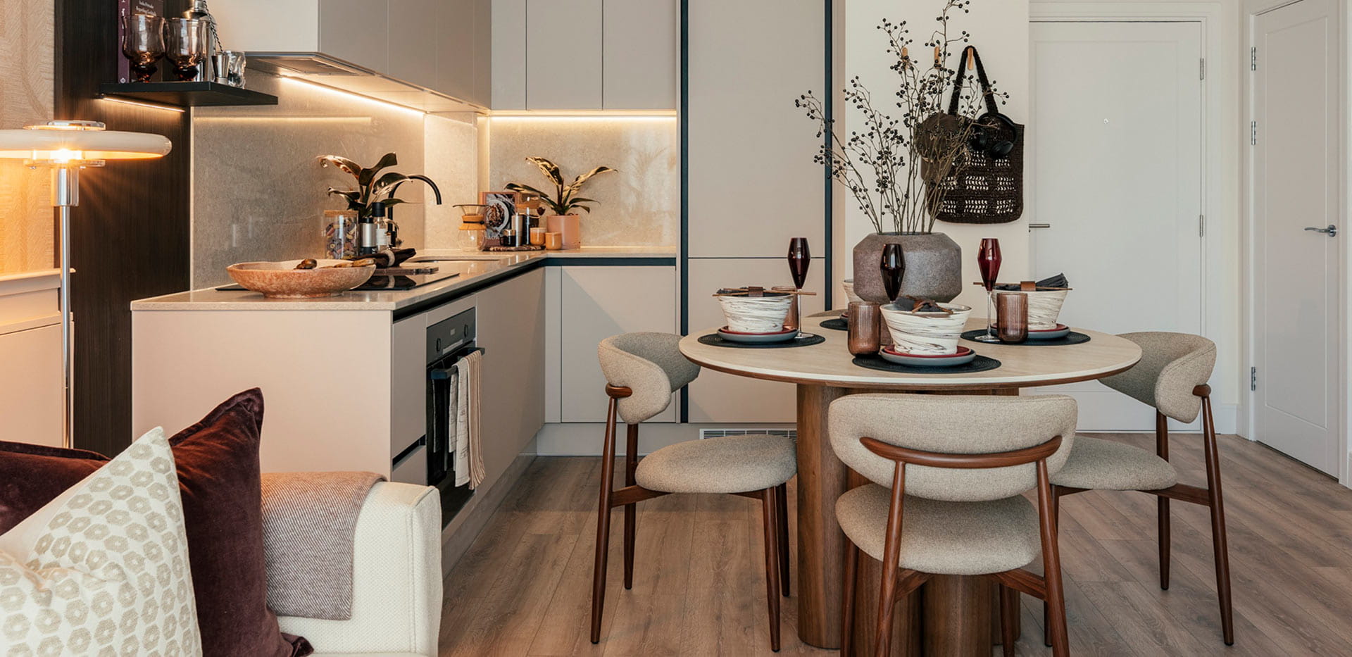 An interior Dining / Kitchen area at The Maltings Showhome