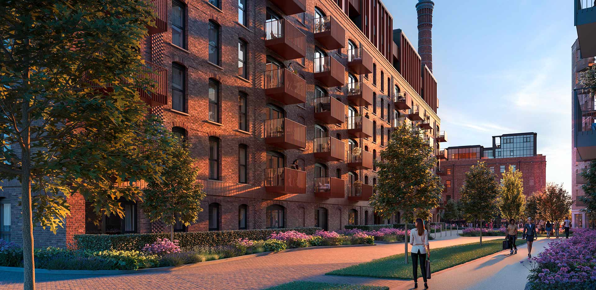 An exterior CGI  of The Maltings building at Horlicks Quarter