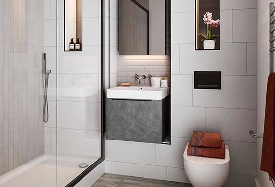 An interior Bathroom image from the Horlicks Factory at Horlicks Quarter