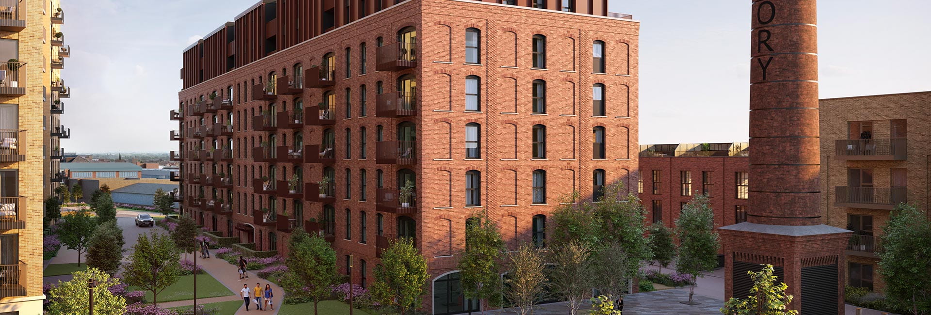 An exterior photograph of the Horlicks Quarter development