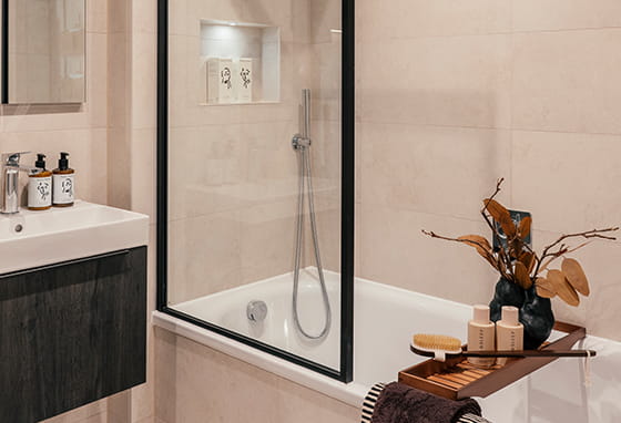 Horlicks Quarter, home, spacious bathroom with a cream design