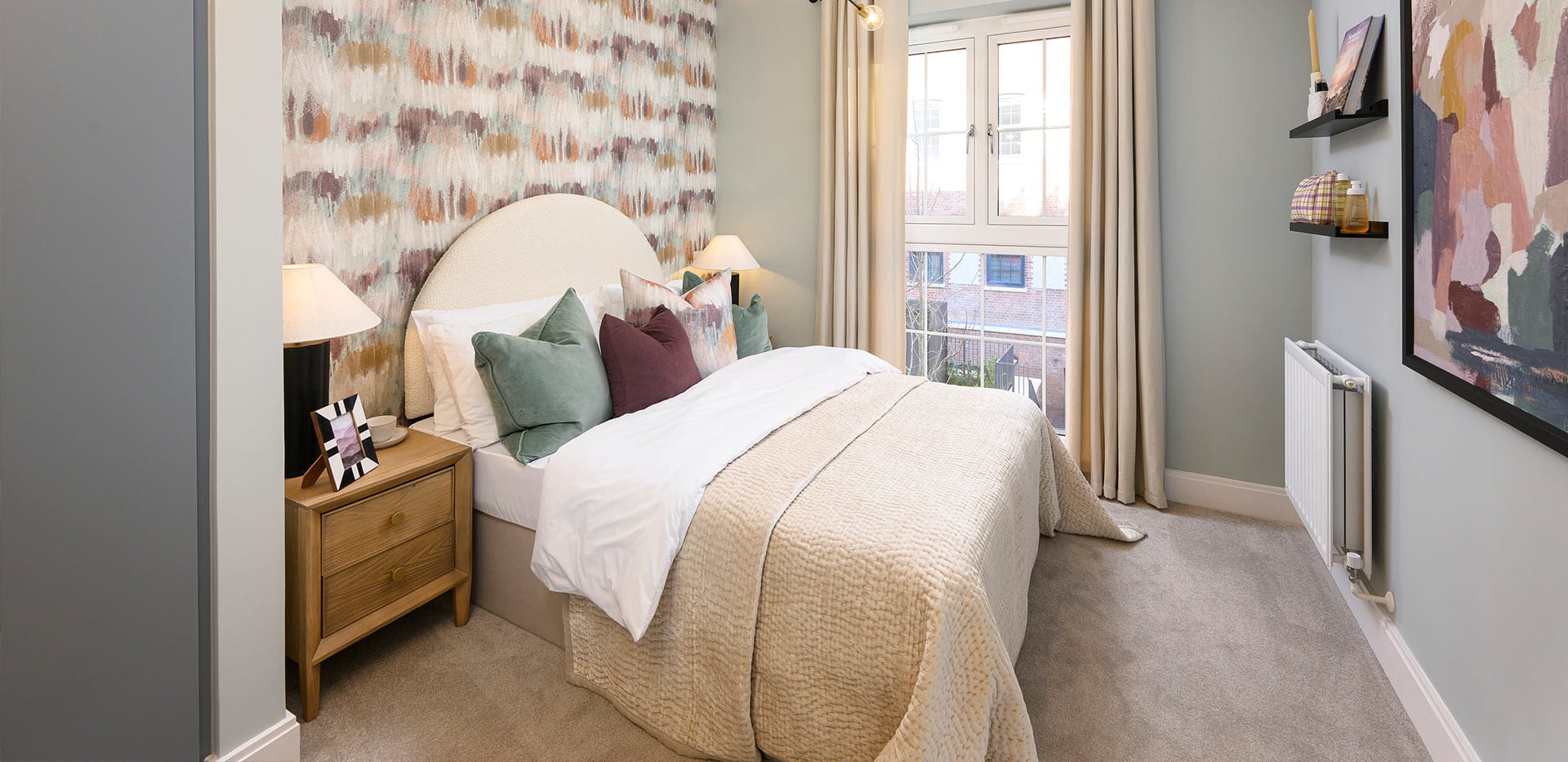 An interior bedroom image at the Urban Houses, Horlicks Quarter