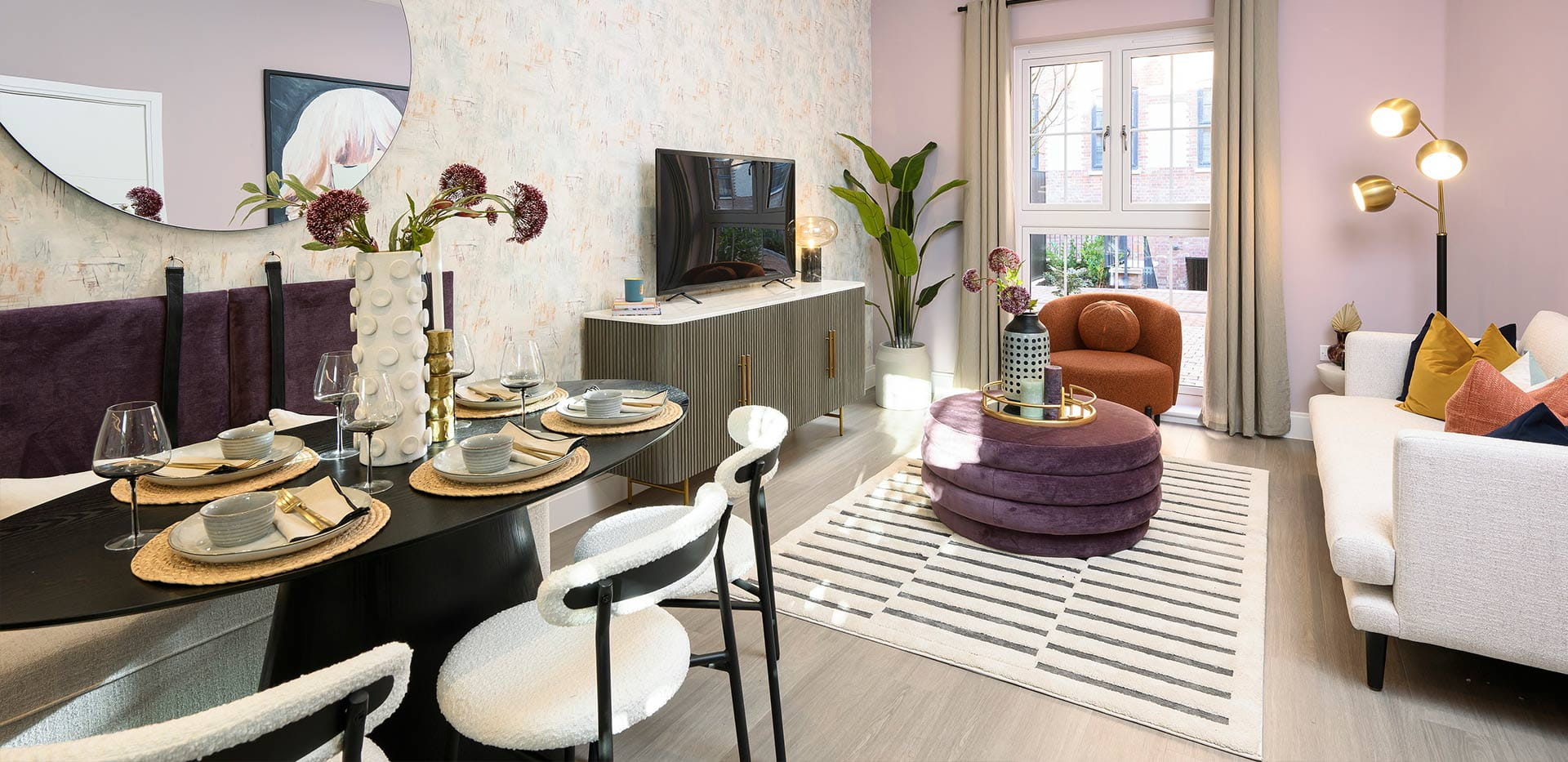 An interior Living / Dining area t the Urban Houses at Horlicks Quarter