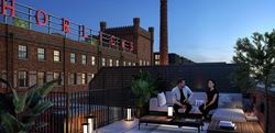 Exterior image of residents enjoying the roof-top facilities