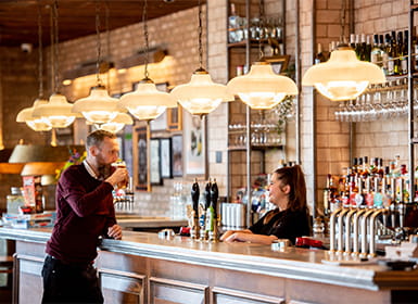 A pub scene at the bar