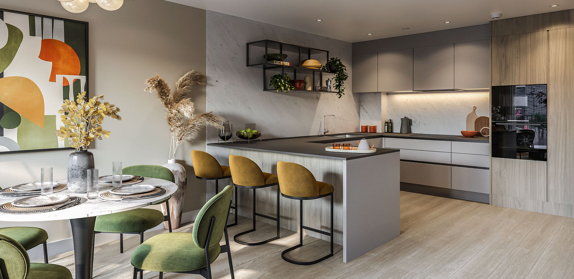 Berkeley, Kidbrooke Village, The Blackheath Collection Apartments, Interior, Kitchen and Dining