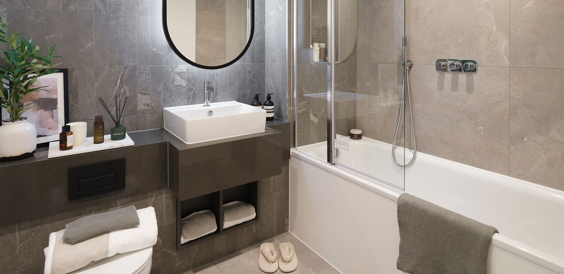 Interior image of a bathroom at Central Gardens at Kidbrooke Village