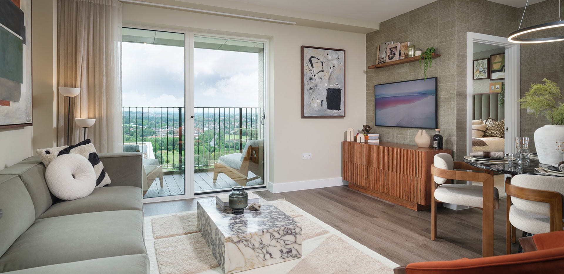 Interior image of a living area at Central Gardens at Kidbrooke Village