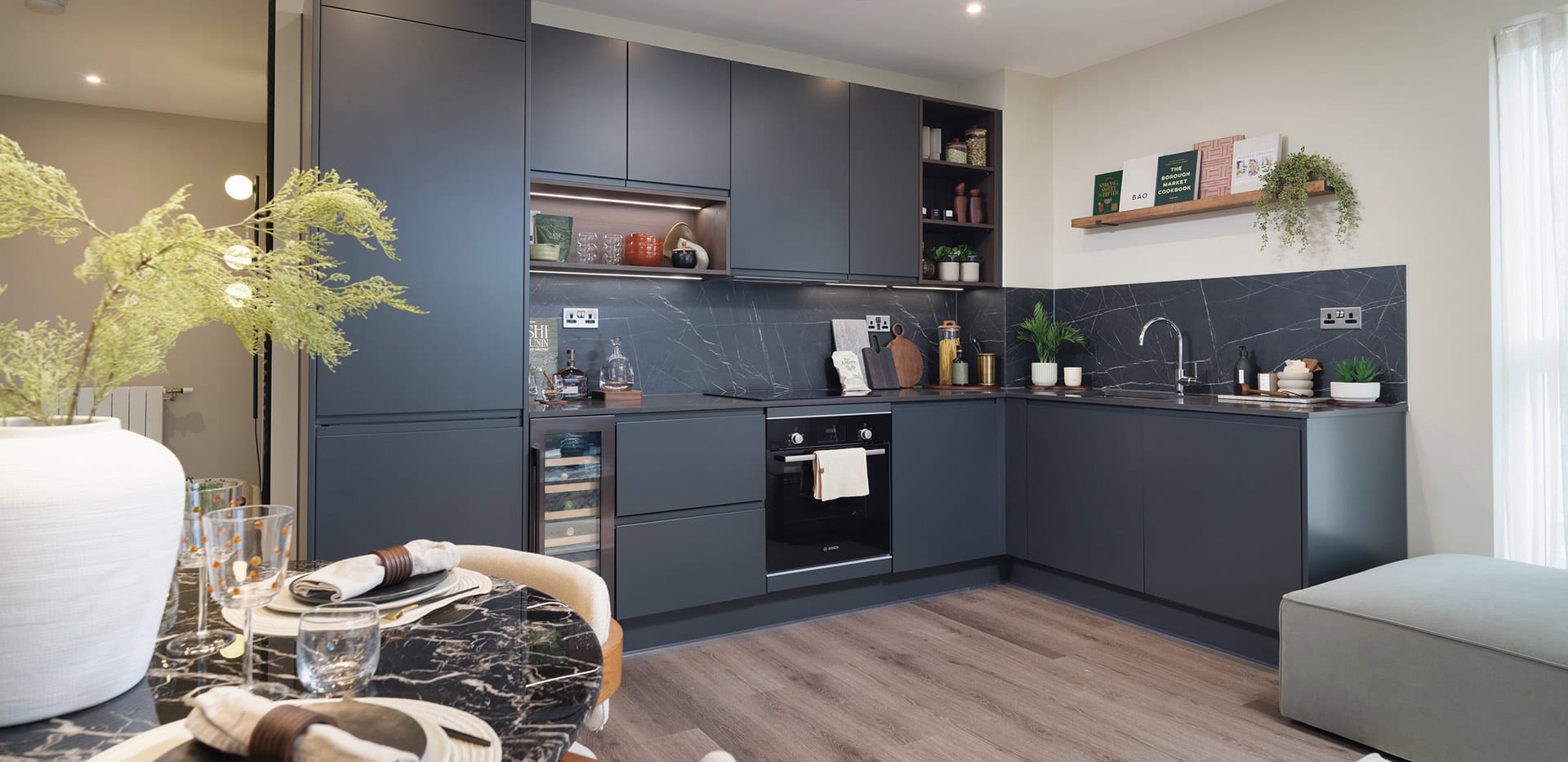 Interior image of a kitchen at Central Gardens at Kidbrooke Village