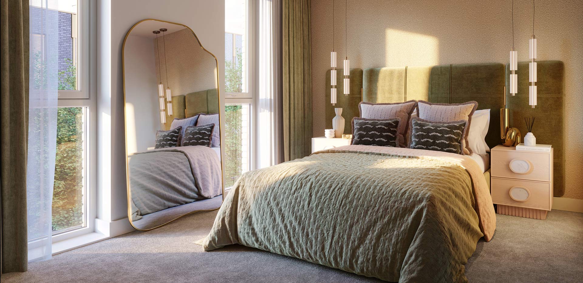 An Interior CGI of a Bedroom at The Blackheath Collection - Townhouses