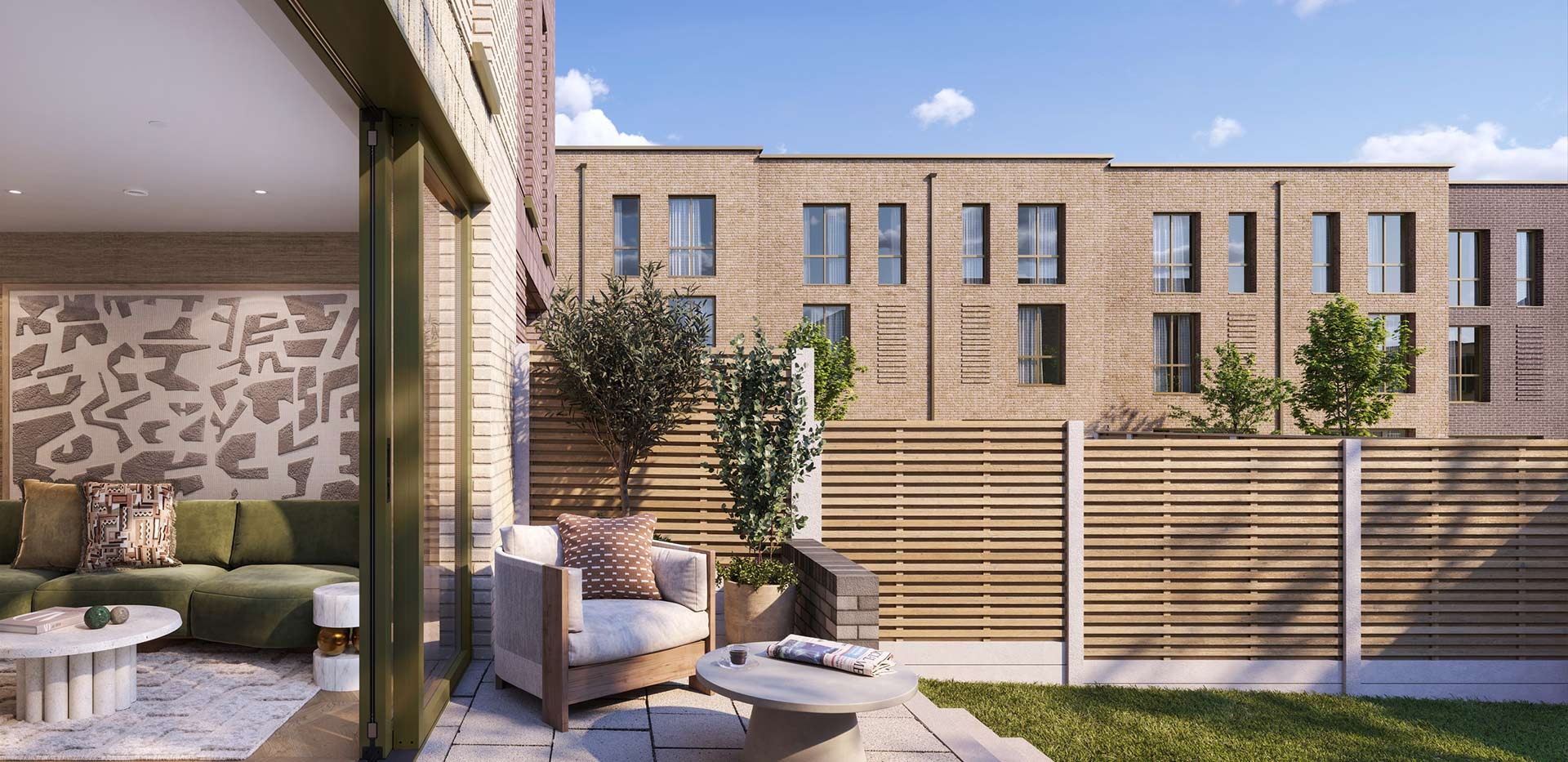 An Interior CGI of a Garden at The Blackheath Collection - Townhouses