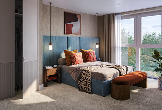 An interior CGI of a Bedroom at Lily Residences