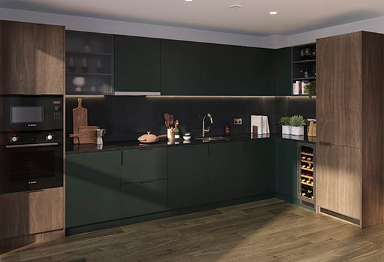 An interior CGI of a Kitchen at Lily Residences