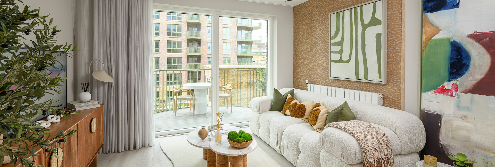 Contemporary designed and decorated living space.