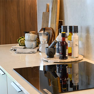 An image of a kitchen worktop within a Signature Collection showhome