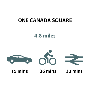 Kidbrooke Village, Travel Timeline,  One Canada Square