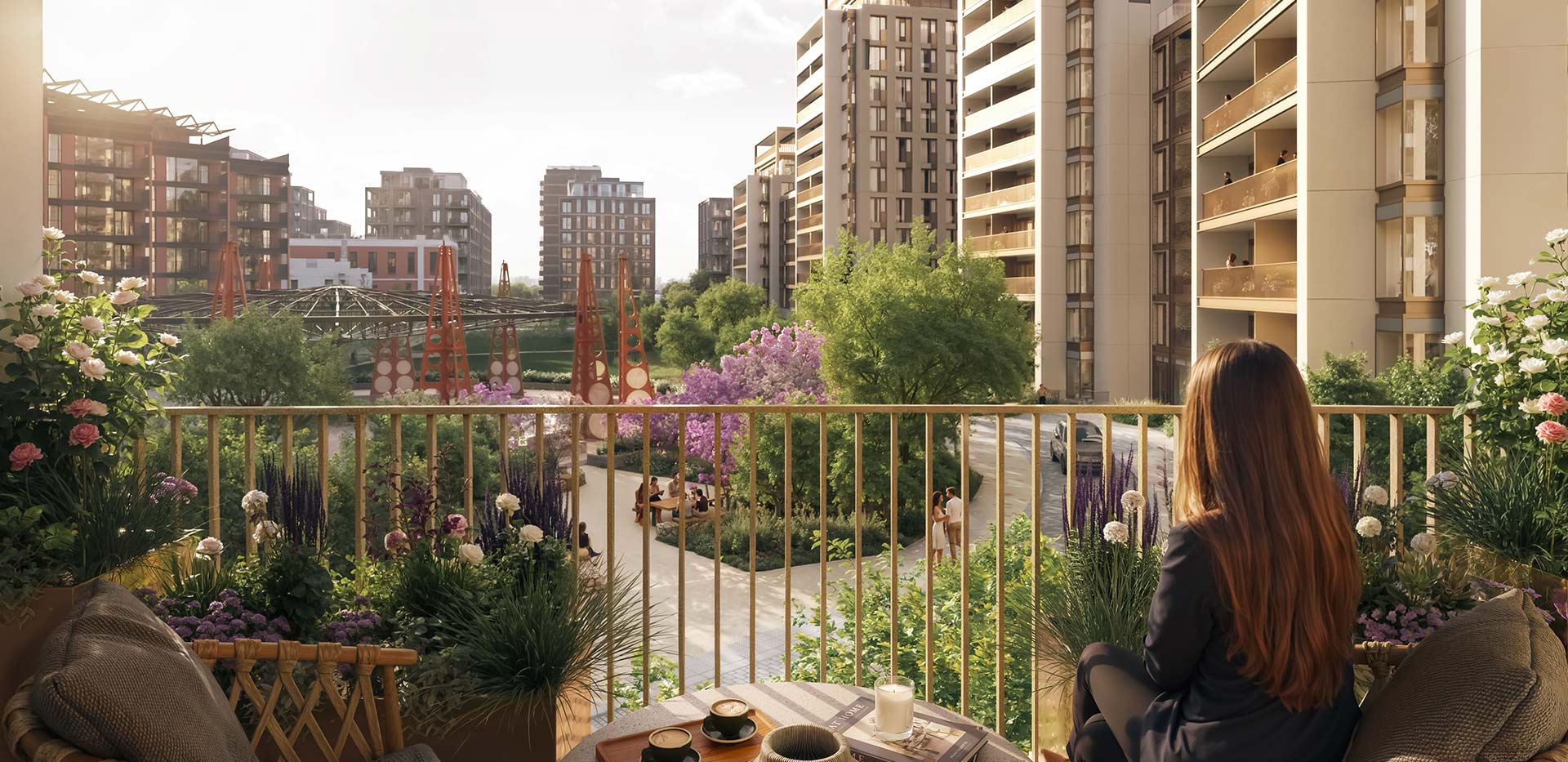 King's Road Park spacious apartment terrace that overlooks the development