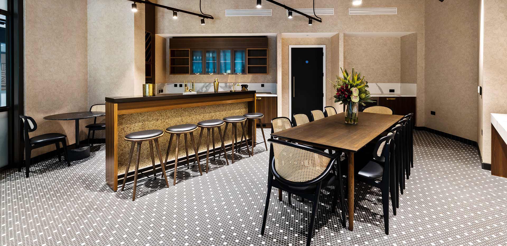 An interior image of the Residents Bar at Kings Road Park