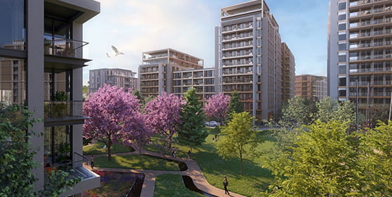 An exterior CGI of Kings Road Park