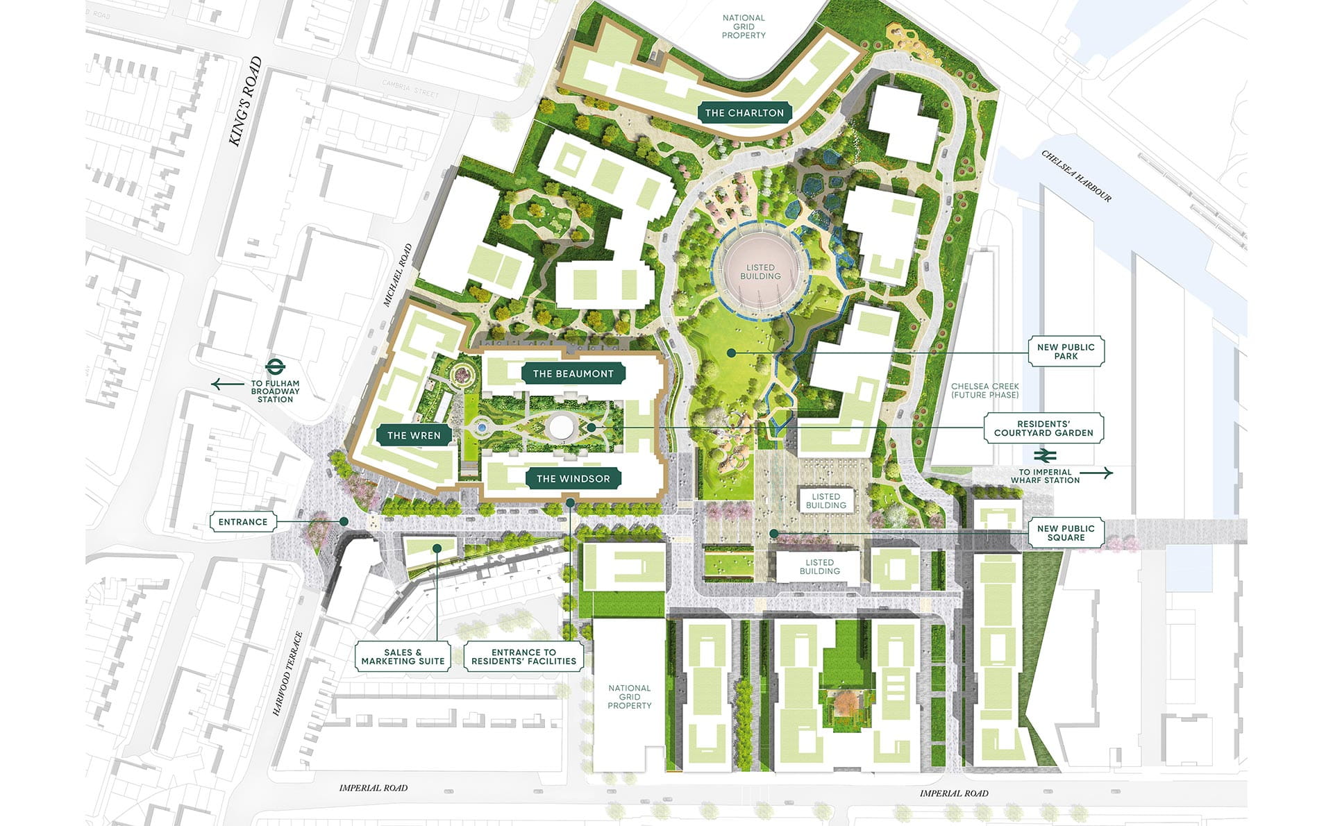 St William, King's Road Park, Siteplan