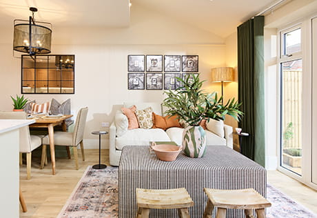 Leighwood Fields, The Bramley Showhome, spacious living area and dining space