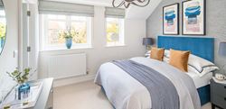 Interior photograph of a bedroom at a Leighwood Fields property