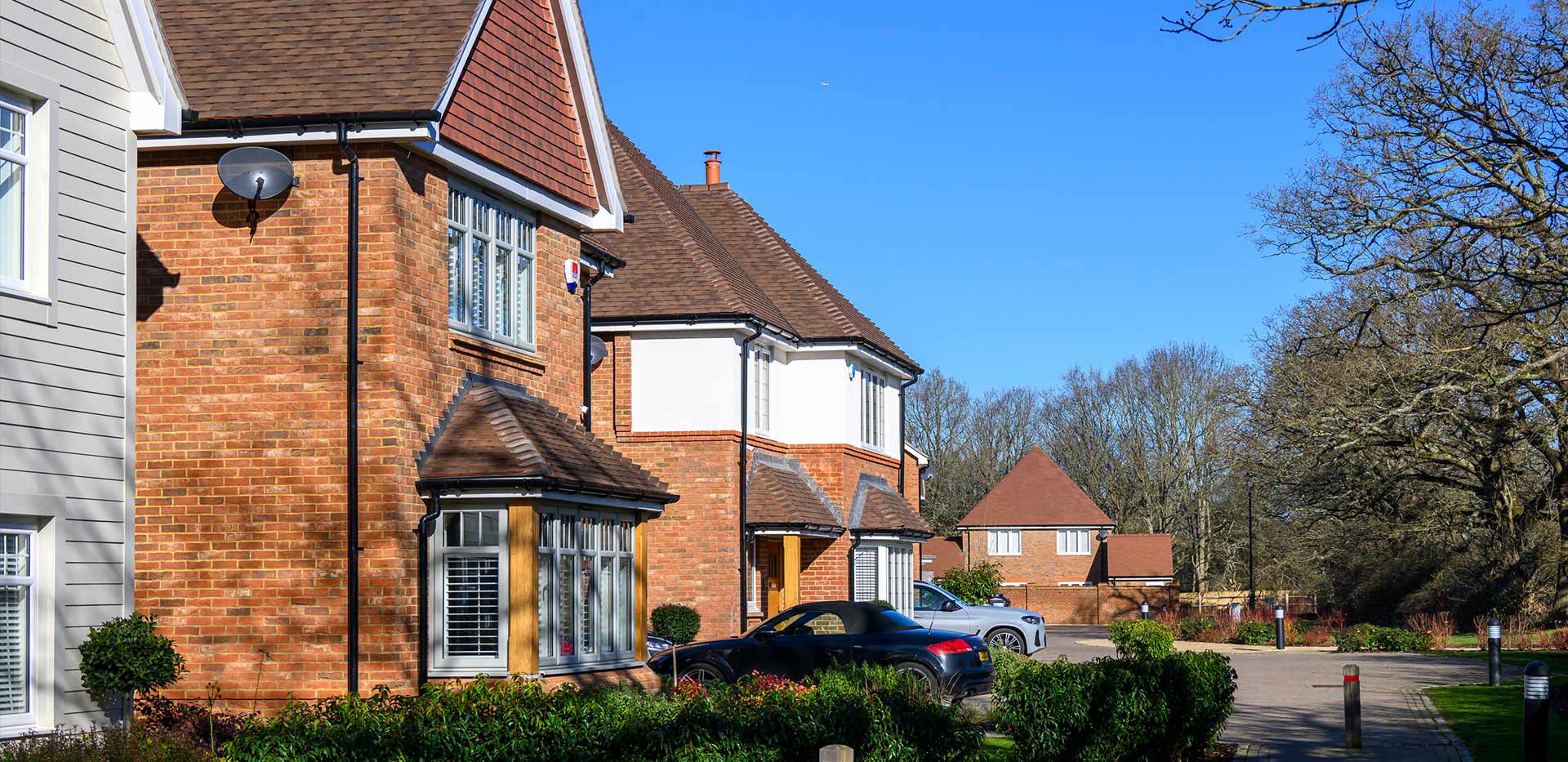 A view down the street at Leighwood Fields