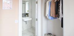 Leighwood Fields bathroom with a white, marble, design