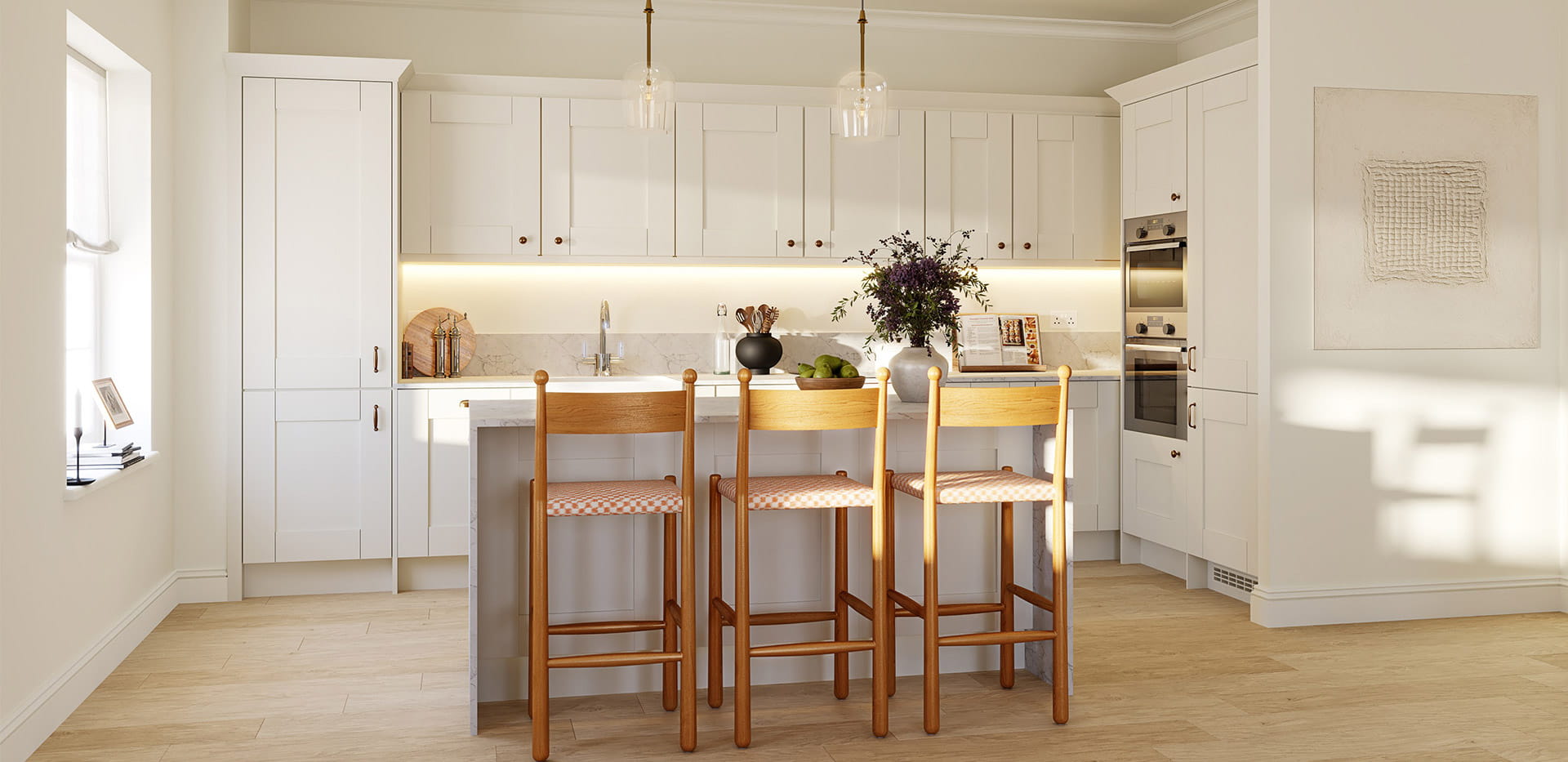 An interior Kitchen image with a light colour palette at Leighwood Manor
