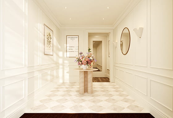 An interior communal area image from the Leighwood Manor phase