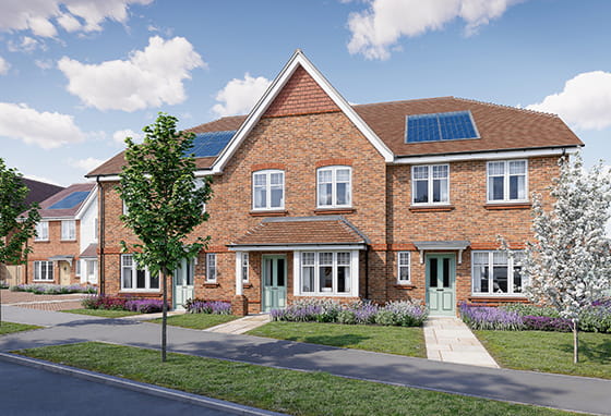 An exterior street scene from a Leighwood Fields showhome