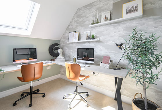 A study area within a showhome at Leighwood Fields