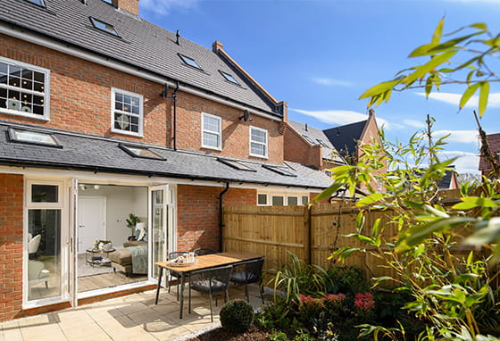 An exterior garden image from a showhome at Leighwood Fields
