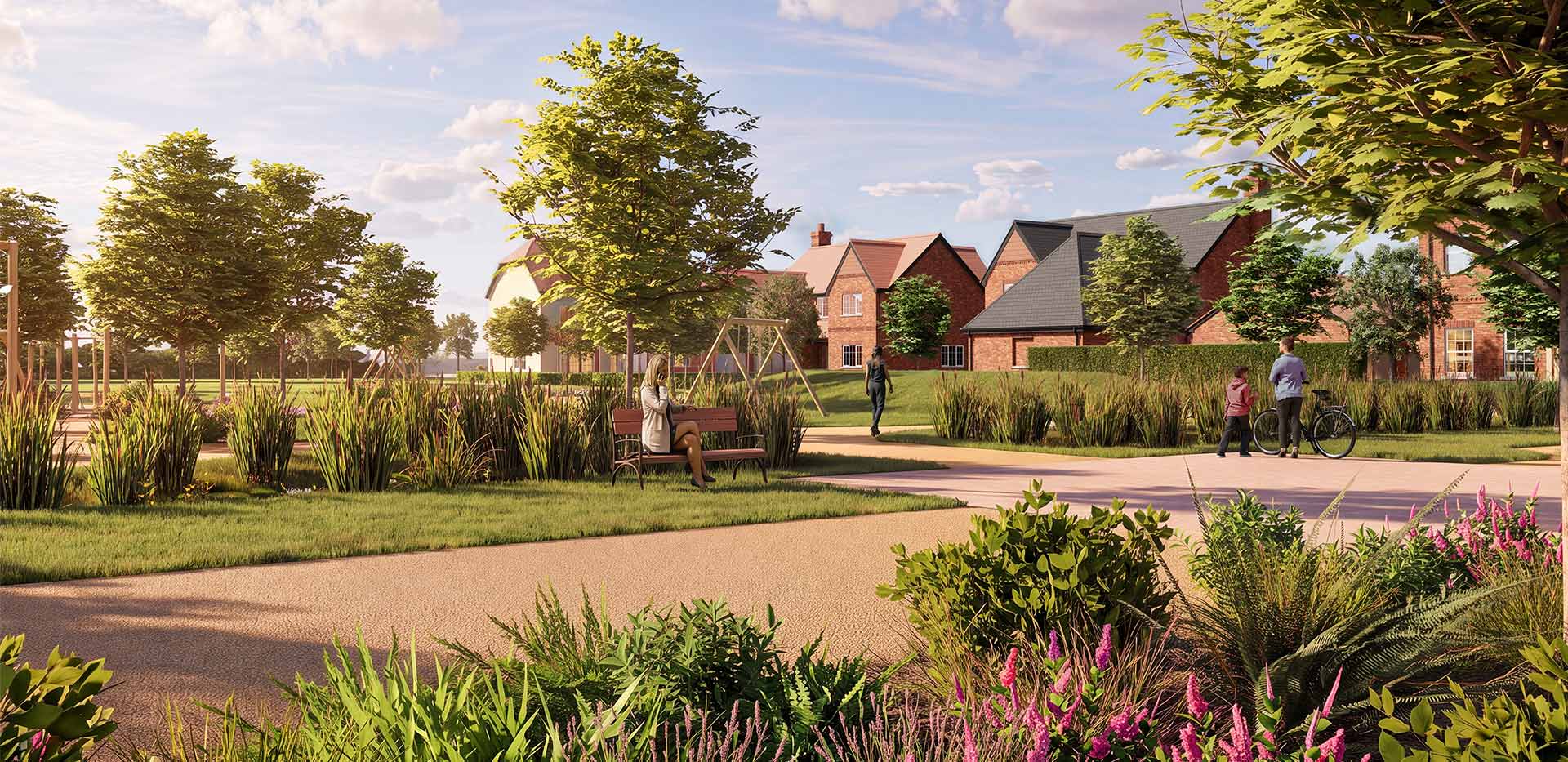 An exterior CGI of the Lillibrooke development