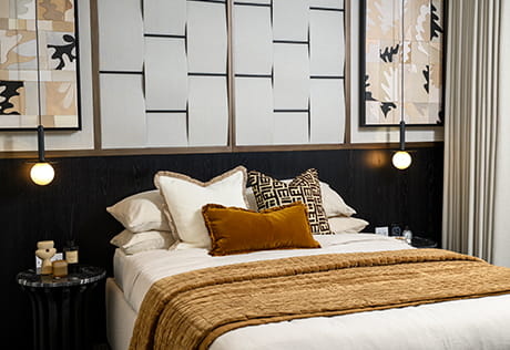 Cosy and light-filled bedroom at a Lombard Square Showhome