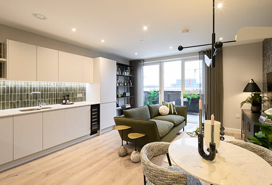 An interior Kitchen / Dining / Living area image at Fero House