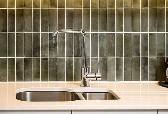 An interior Kitchen sink close up image at Lombard Square
