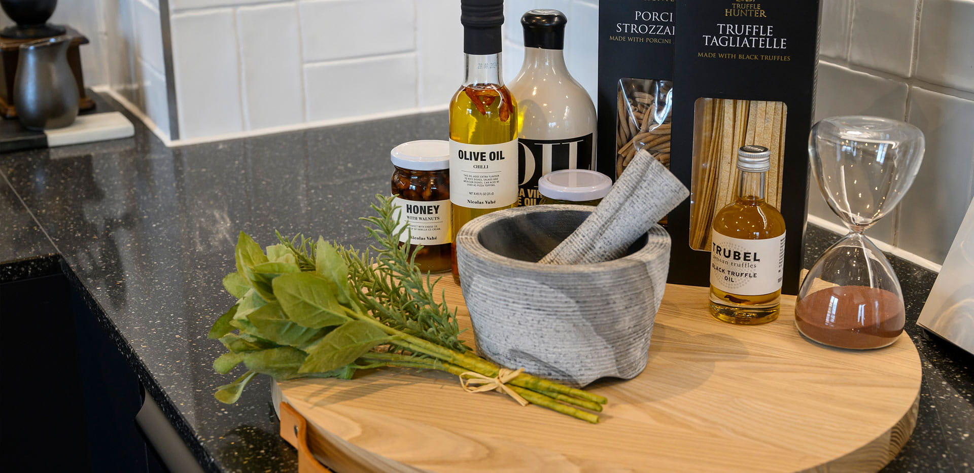 An image of cooking items in the Kitchen at Lombard Square