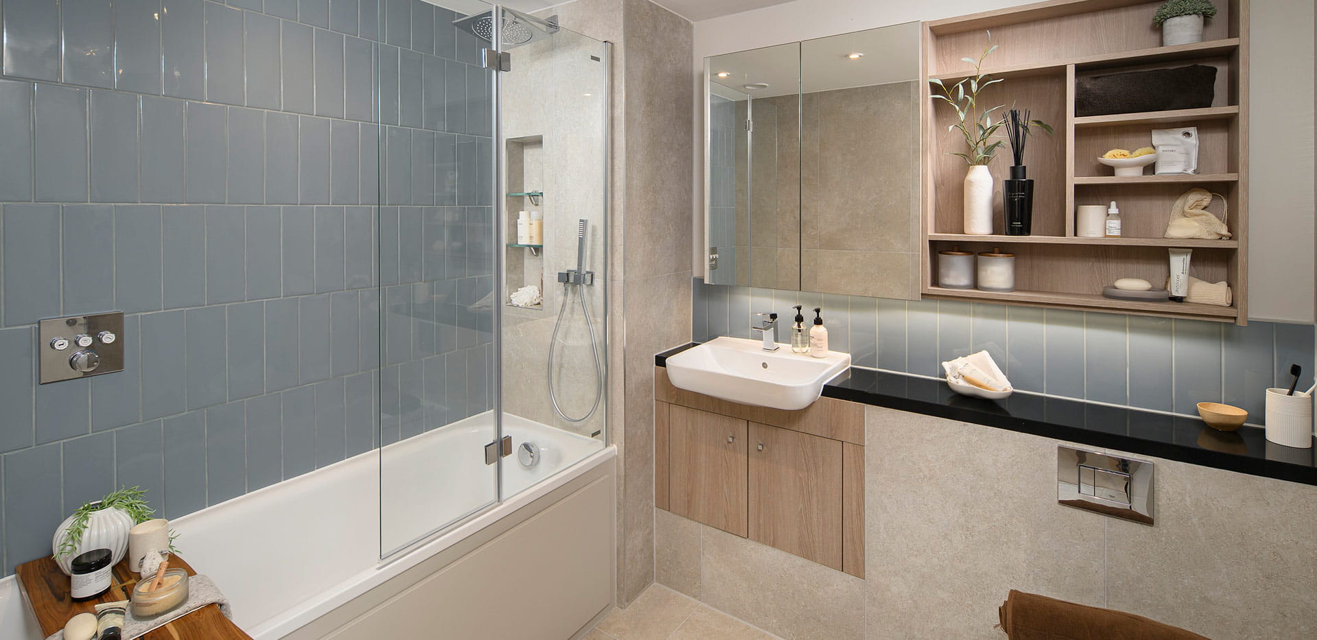 An interior image of a bathroom from a Lombard Square showhome