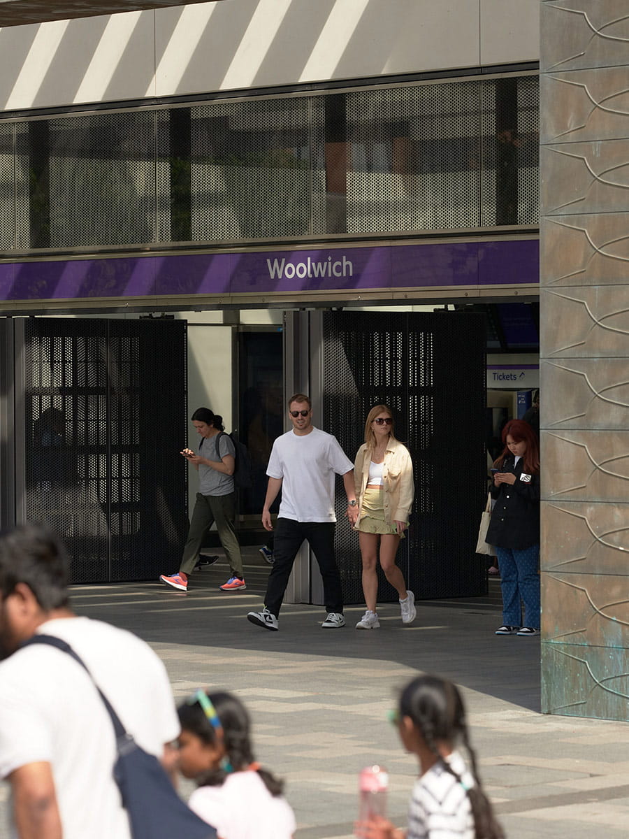 Photography of people exiting Woolwich Train Station