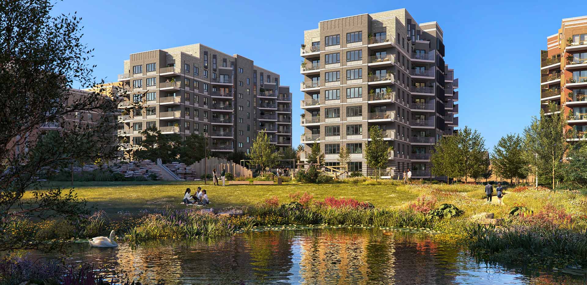 An exterior CGI of Lombard Square