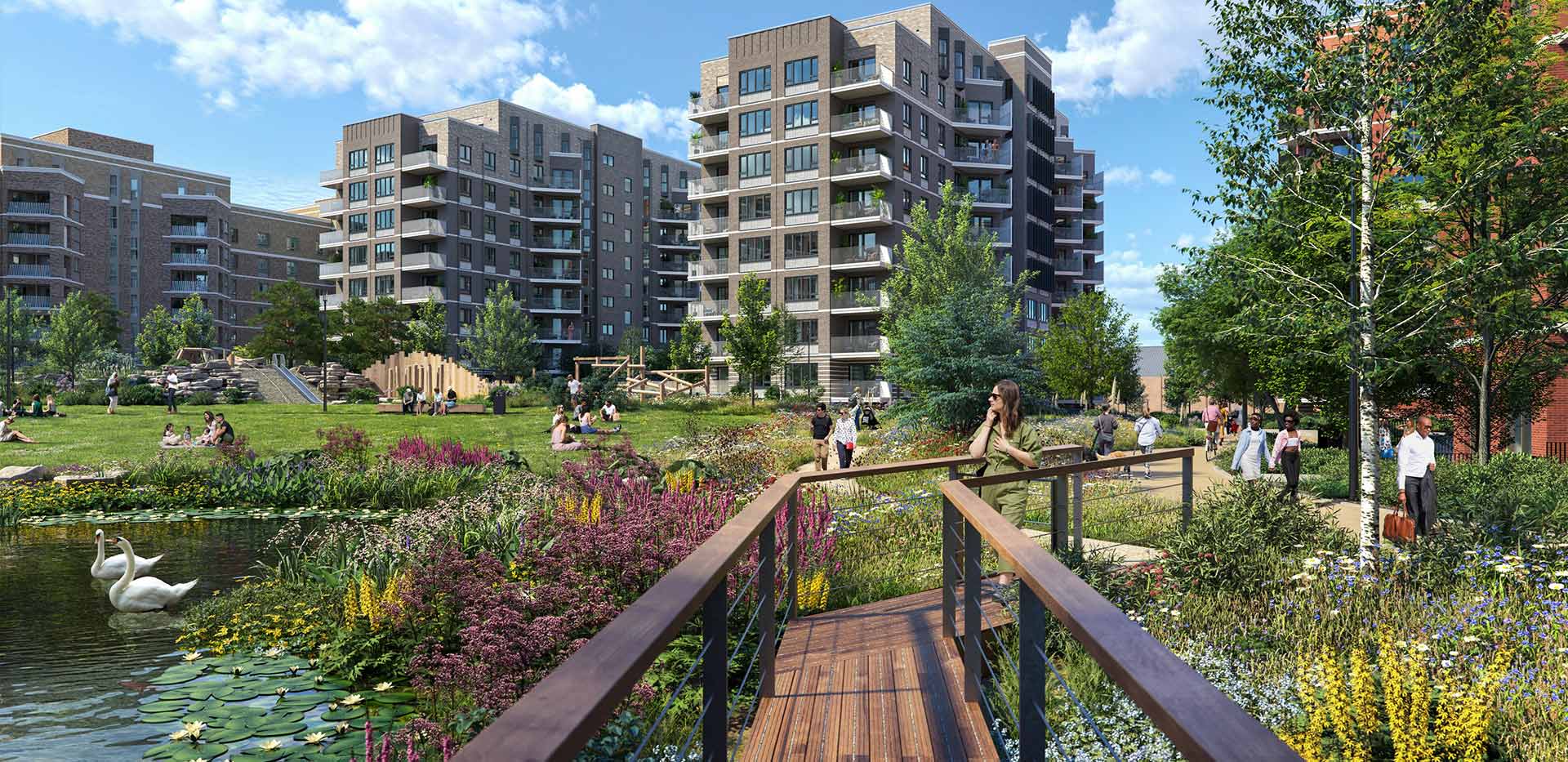 An exterior CGI of Lombard Square