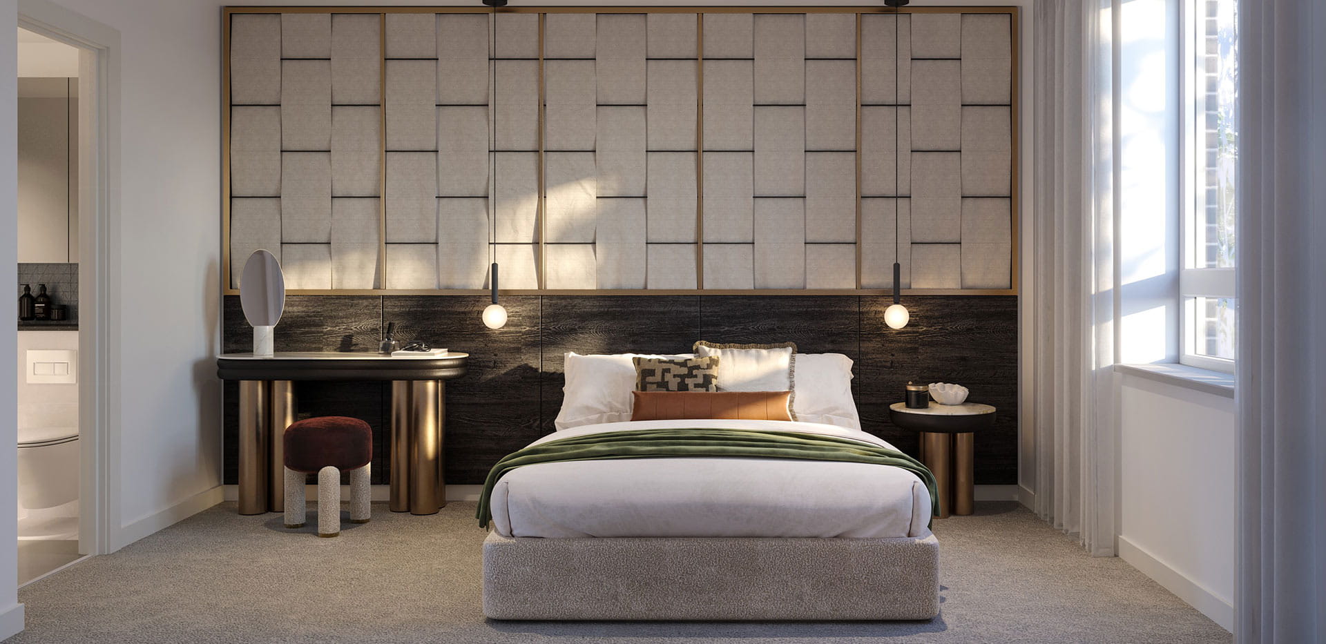 An internal CGI of a Bedroom at Rosa House