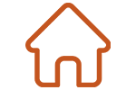 Graphic illustration of a house icon