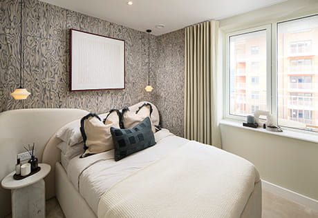 Lombard Square spacious bedroom with a light design