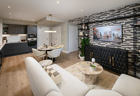 An interior Living / Dining / Kitchen image at Rosa House, Lombard Square