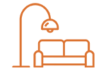 An icon of a sofa and lamp