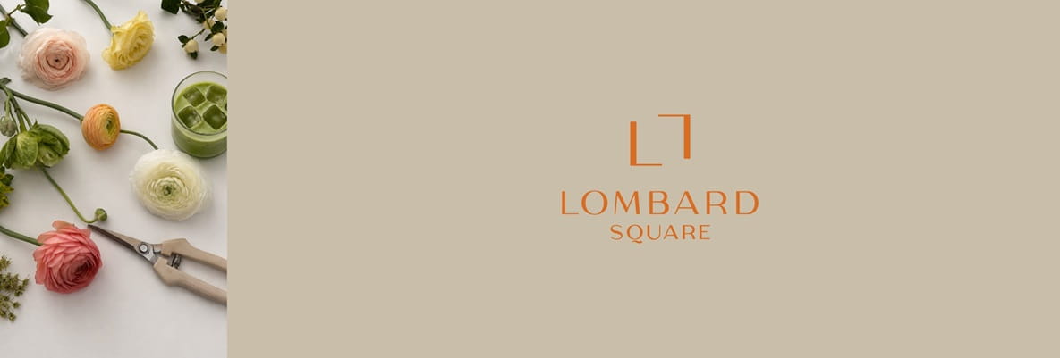 Graphic banner for showing Lombard Square logo and flowers.